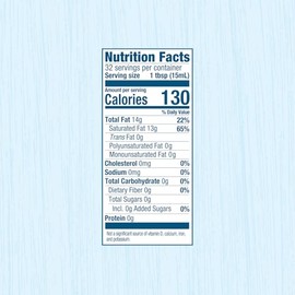 Carrington Farms gluten free, hexane free, NON-GMO, free of hydrogenated and trans fats in a BPA free bottle, liquid coconut cooking oil, unflavored, 16oz (ounces)