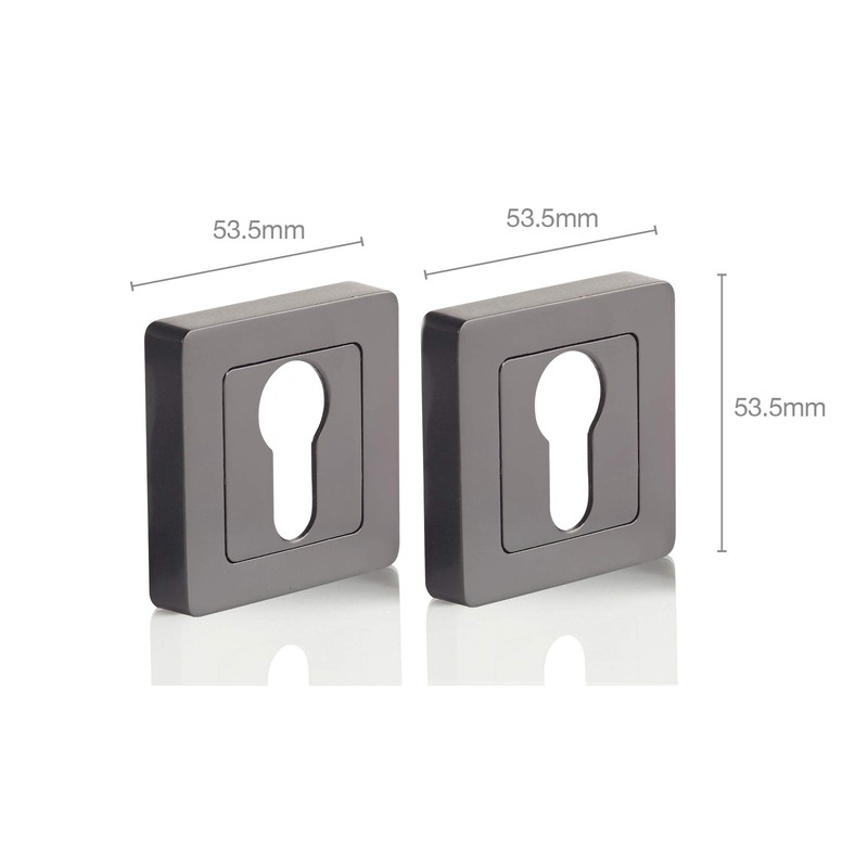 Yale Square Door Handle 7 Black Siena Euro Cylinder Passage