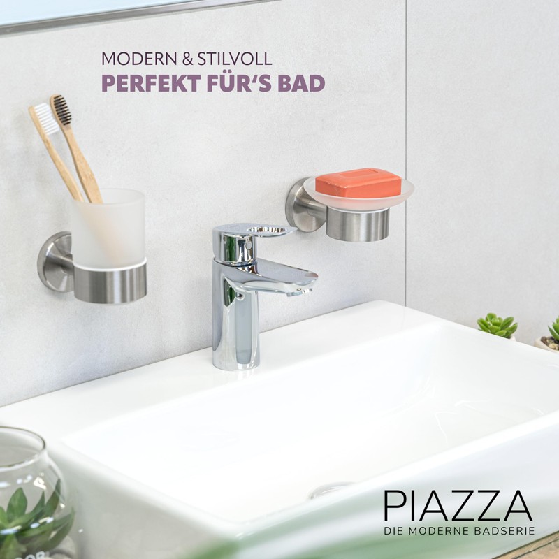 bremermann® PIAZZA Bathroom Range - Soap Dish, glass and stainless