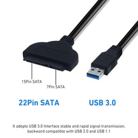 A-Goldnest SATA to USB，Sata to USB Adapter，SATA to USB Cable for 2.5 inch HDD and SSD 5Gbps Superspeed Compatible with USB 2.0 1.1 Older SATA Connector