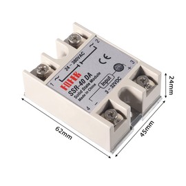 Solid State Relay SSR-40 DA 40A Input 3-32V DC Output 24-380V AC with Heat Sink for Thermostat Temperature Controller