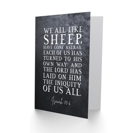 Artery8 Isaiah 53:6 We All Like Sheep Have Gone Astray Christian Bible Verse Quote Scripture Typography Sealed Greeting Card Plus Envelope Blank Inside
