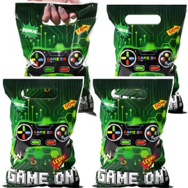 Funrous 50 Pcs Video Game Party Favors Bags Bulk Game Candy Gift Bags Plastic Game on Treat Bags Game Party Decorations for Boys Gaming Video Game Birthday Party Supplies, 6.7 x 9.8 Inch