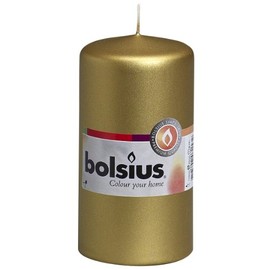Bolsius Stumpenkerze gold 6 x 12 cm