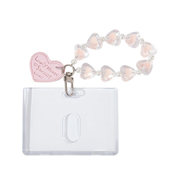 NICENEEDED 2.13" x 3.35" Photocard Holder with Heart Keychain, Transparent