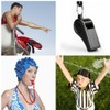 16 Packs Black Plastic Sports Whistles with Lanyard, Ideal for