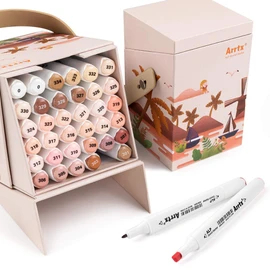 Arrtx Skin Tone Markers, ALP 36 Dual Tip Skin Color Markers, Alcohol Based Art Markers Pen Skin Markers for Portrait Illustration Sketching Drawing Coloring