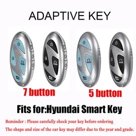 HIBEYO - Funda para llave de 7 botones para Hyundai Ionic 6 Grandeur GN7 Kona Ev 2023 Accesorios Smart Key Case para Hyundai 2023 7 Botón Protector de cubierta de llave -7 Botón Azul