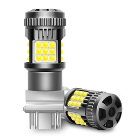 EASTPUK 2Pcs White 3157 LED Bulbs, Turn Signal Bulb 3156 3457A 4057 4157 Front Rear Light DRL Blinker Bulb, Side Marker & Turn Signal Applications