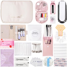 Wedding Day Emergency Kit for Bride, 39 Pc Essential Items for Brides Daily Use Women Wedding Gift, Travel Kit Personal Care Survival Set with Bride Makeup Bag - Wedding Emergency Kit Supplies