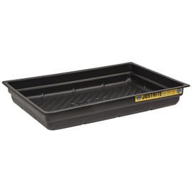 Justrite 28716 EcoPolyBlend Polyethylene Spill Tray, 38" Width x 5-1/2" Height x 26" Depth, Black