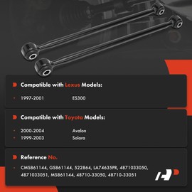 A-Premium 2 x Rear Suspension Lateral Arms, with Bushing, Compatible with Toyota Avalon 2000-2004, Solara 1999-2003 & Lexus ES300 1997-2001