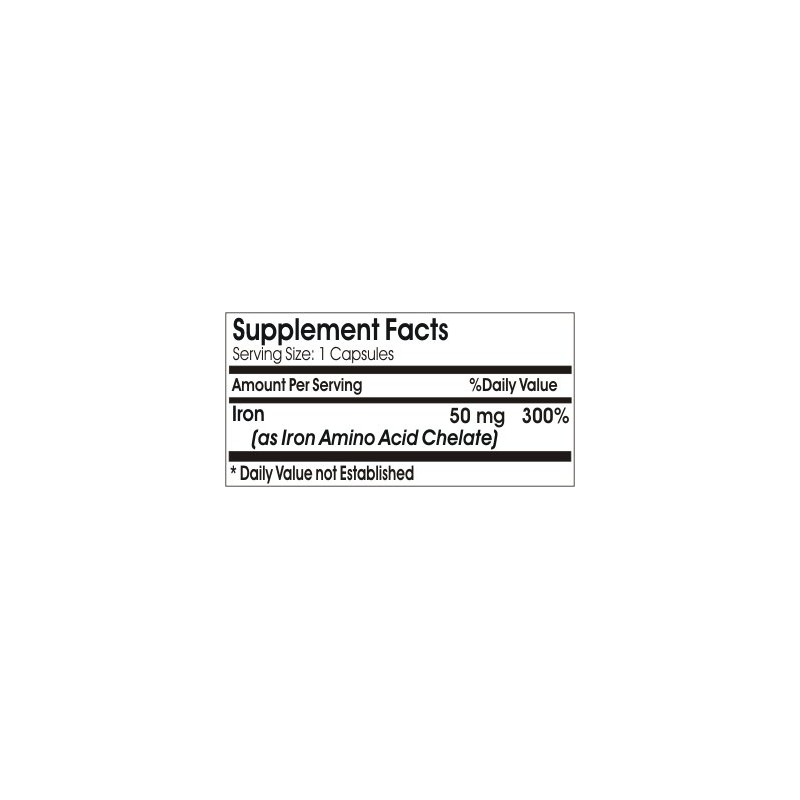 Iron Chelate 50mg // 200 Capsules // Pure // by