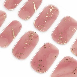 DANNI&TONI Gel Nail Seal, Pink, Gold Sheet, Nail Seal, Hardened Type, Pink, Office Nail, Gel Nail, Pink, Long Lasting, Odorless, Gold Foil Nail, Paste Gel Nail, Nail Tip, Stick, Gel Seal, Curing Type,
