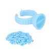 100PCS Glue Rings, Blue Remove Excess Glue Eyelash Extension Cups