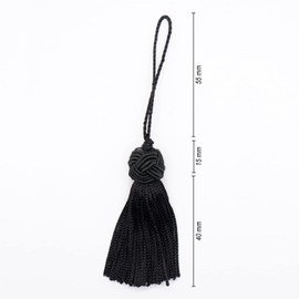 TEXTEX = Turk's Head Cuquillo Tassel. 5cm Long. 100% Viscose. Bag of 5 Units - (Black)