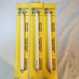 GE Lot of 3 NOS GE 8 watt 12" Fluorescent Light Bulb F8T5 cool white F8T5/CW tube
