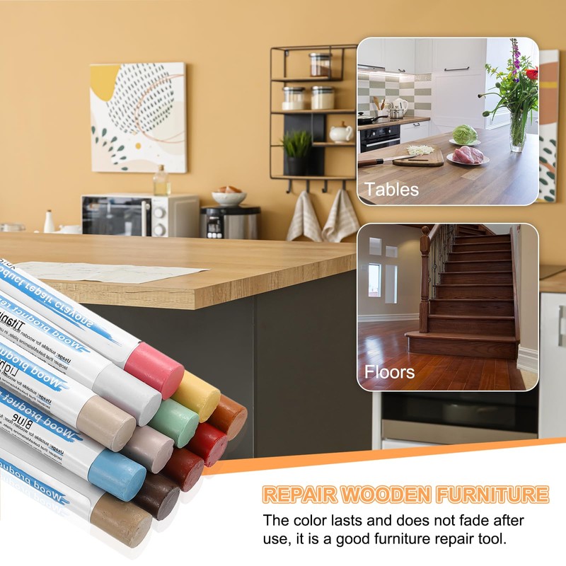 HARFINGTON 5pcs Wood Filler Sticks Wooden Wax Touch Up Furniture