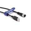 Eonvic Industrial M12 5ピンAコードメスからUSB 2.0オスデータ接続ケーブル ハイフレックスシールド成形IP67防水ケーブル 1M