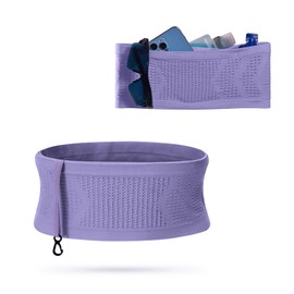 Viilich Belt Bag, Multifunctional, Breathable, Universal Concealed Knitted Waist Bag, Running Waist Bag with Large Capacity, Suitable for Running, Cycling, Jogging, purple