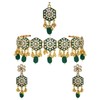 Efulgenz Conjunto de gargantilla de joyería india Maang Tikka pendientes