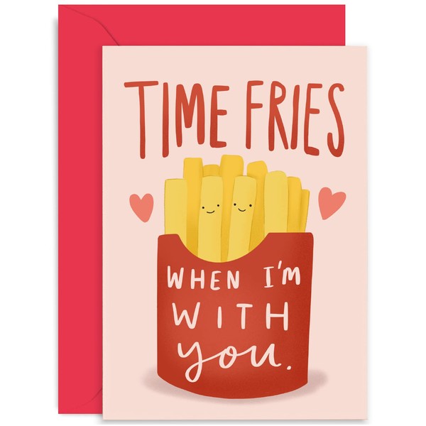 Old English Co. Time Fries Romantic Card for Boyfriend, Girlfriend,