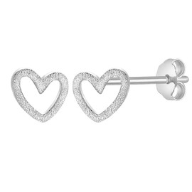KASFREE 925 Sterling Silver Earrings for Women Heart Earrings Studs Sterling Silver Heart Earrings for Women Heart Stud Earrings for Women, Sterling Silver, No Gemstone
