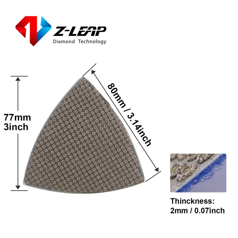 Z-LEAP Triangle Diamond Sandpaper Sheet Discs Sanding Pads for for