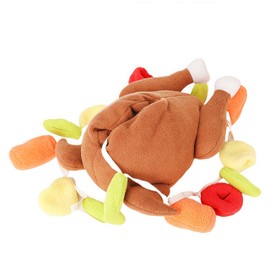 Fruasio Thanksgiving Turkey Dog Toy, Interactive Hide & Seek Plush Turkey Stuffed Animal, Enrichment Toys for Dogs with Colorful Pull-Out Veggies, Funny Squeaky, Mental Stimulation & Boredom Relief