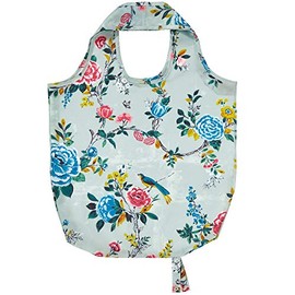 Ulster Weavers - Blue Floral & Birds Foldable Shopping Bag (42 x 46cm) - Botanical Shopping Bag - Eco-Friendly - Blue Tote Bag with Songbirds for Shopping - Reuseable Shopping Bag with Flowers & Birds