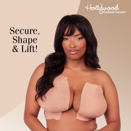 Hollywood Fashion Secrets Body Contour Tape, Medium, Skin-Safe Breast Lift & Shaping, Adhesive Cloth Strips, 197" Long Roll