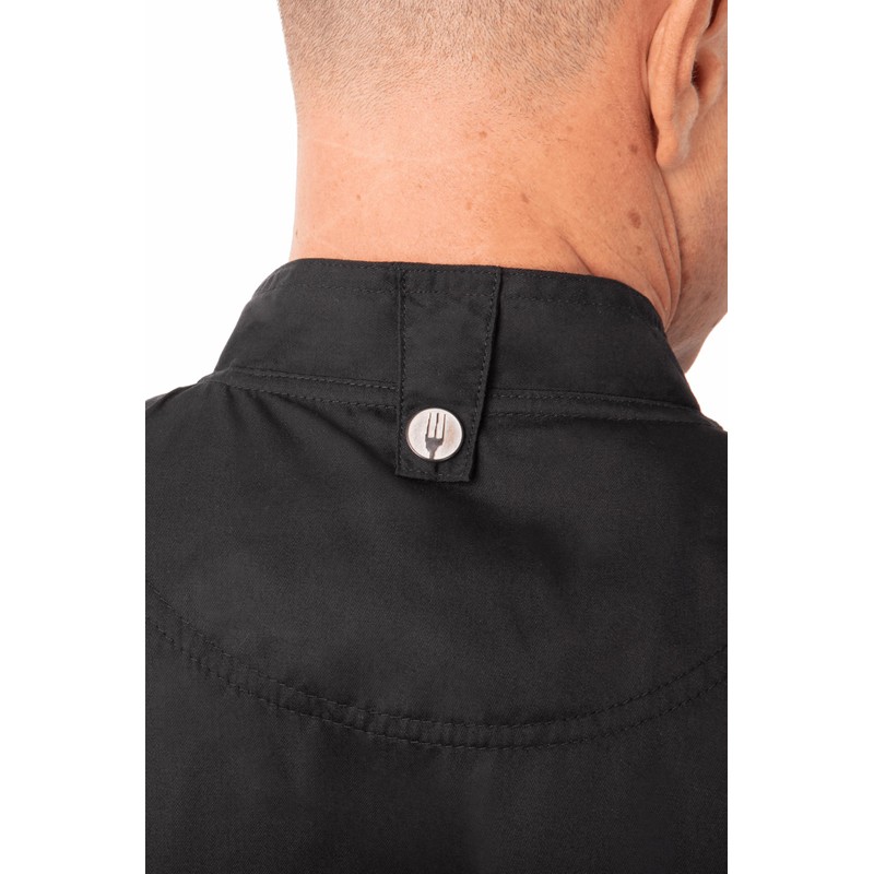 Chef Works Men's Springfield Chef Coat, Black, Medium