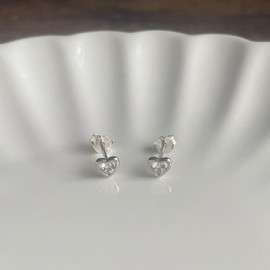 Silver 925 Earrings, Silver, Yellow Gold, Pink Gold, 18K Coating, Hypoallergenic Metal, Mini Size, Cubic Zirconia CZ Diamond, Sterling Silver, Cubic Zirconia