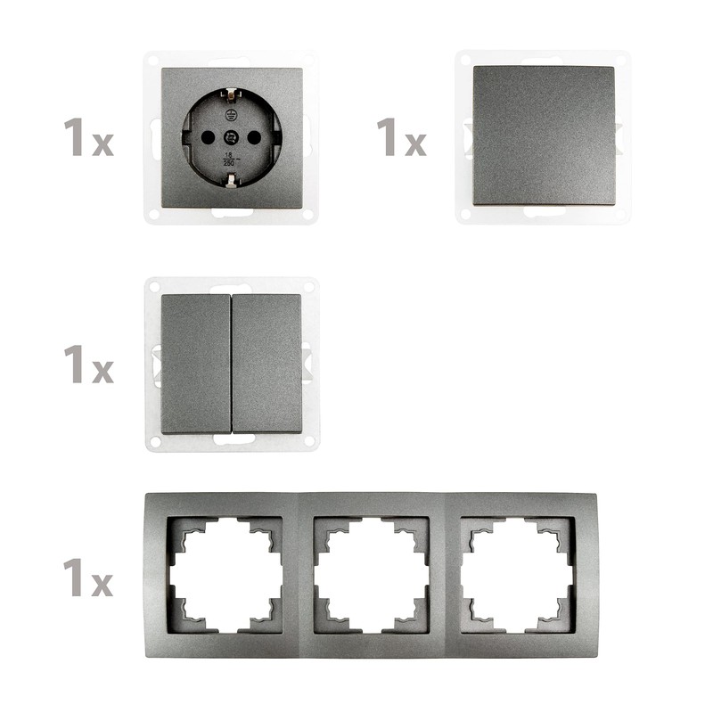 MC Power Flair Socket Set, Anthracite, Matte, Sockets with Child