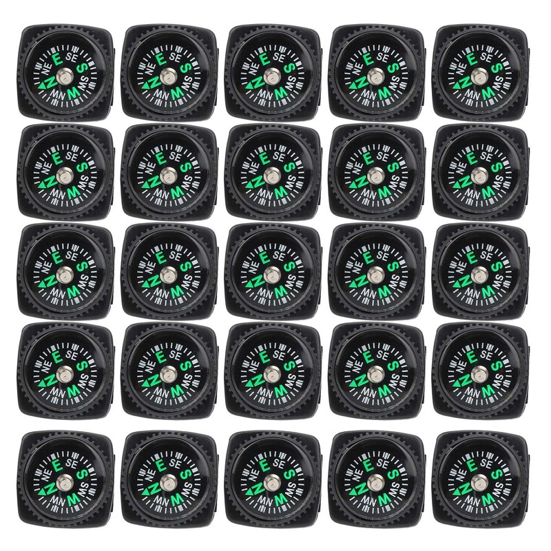 KIMISS 25Pcs Pack Black Survival, Compass Umbrella Rope Accessories Compass