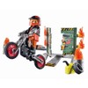 PLAYMOBIL Starter Pack, Stuntshow Moto con Pared de Fuego 71256,