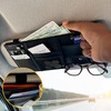 Soft Leather Sunglasses Case with Car Sun Visor Organizer, Auto