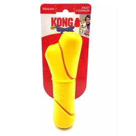KONG Squeezz Tennis Stick Medium Squeaky Bouncy Dog Fetch Toy