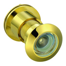 TOGU TG3828YG-PVD UL Listed Solid Brass HD Glass Lens 220-degree Door Viewer Peephole with Heavy Duty Privacy Cover for 1-3/5" to 2-1/6" Doors, PVD Gold Finish