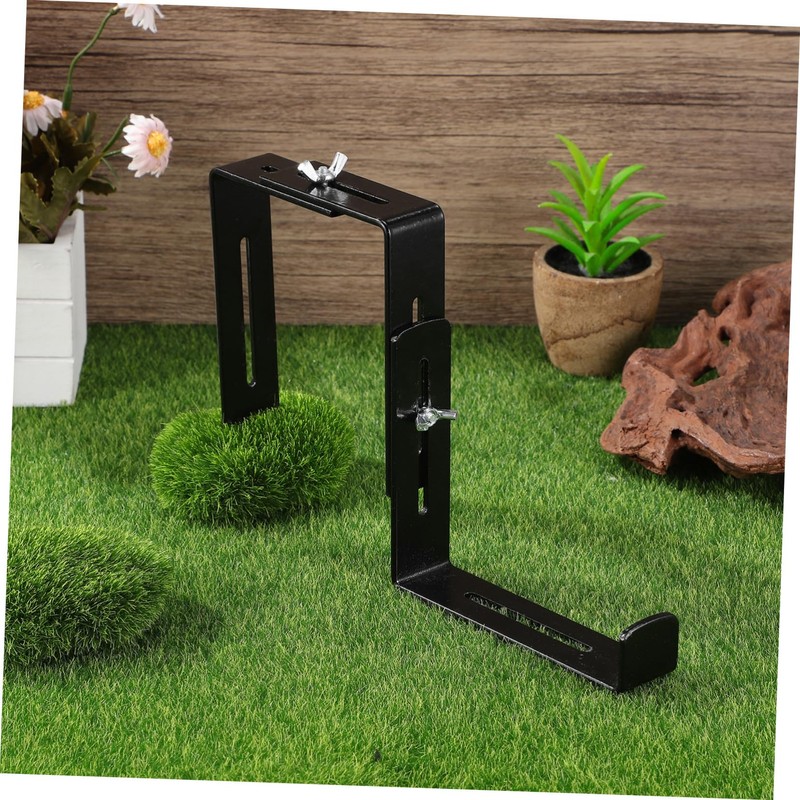 Gatuida 1 Set Railing Flower Pot Bracket Outdoor Flower Planter