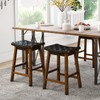 Giantex 25.5" Woven Bar Stools Set of 2, Faux PU