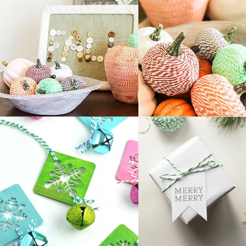 200M Green and White String Twine, Craft Cotton Thread Durable