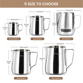 Milk Pitcher, Daily Art 330ml/12fl.oz Stainless Steel Milk Cup Milk Frother Pitcher Milk Jug