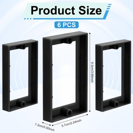 6pcs Electric Box Extender, 1/2" Single Gang Receptacle Outlet Box Extenders Outlet Extension Box for Electric Outlet Switches and Electric Box (Black)