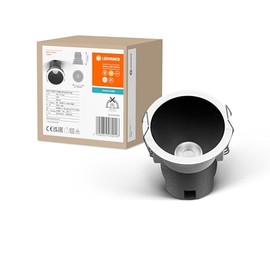 Ledvance Spot Twist recessed downlight, black, 5 W, 400 lm, 830 WT, 70 mm diameter, warm white light colour, up to 90% energy saving compared to halogen downlights, easy installation, 3000 K