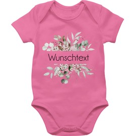 Geschenk mit Namen personalisiert by Shirtracer - Baby Bodysuit Boy Girl - Design Yourself Print - Desired Text, 4 Pink