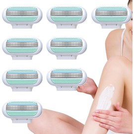 8 Packs Replacement Razor Blades for Gillette Venus Extra Smooth Women's Razor Blade Refills Head, Comfort Washable 3 Layer Edge Design, Compatible with Venus Shaving, Effortless Glide, Easy to Replac