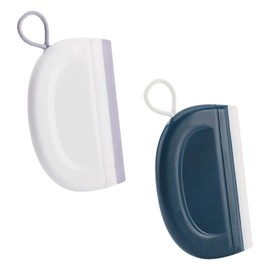 CLKE 2Pcs Mini Squeegee, Small Squeegee Soft PVC, Shower Squeegee, Flexible Silicon Window Wiper, Mini Squeegee for Shower Doors Bathroom & Kitchen(White,Blue)