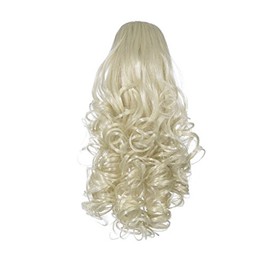 Love Hair Extensions Curly Drawstring Synthetic Hair Ponytail Colour 24 Sunlight Blonde 12 -inch