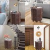 COTTON CRAFT Solid Wood Accent End Table - Hand Carved